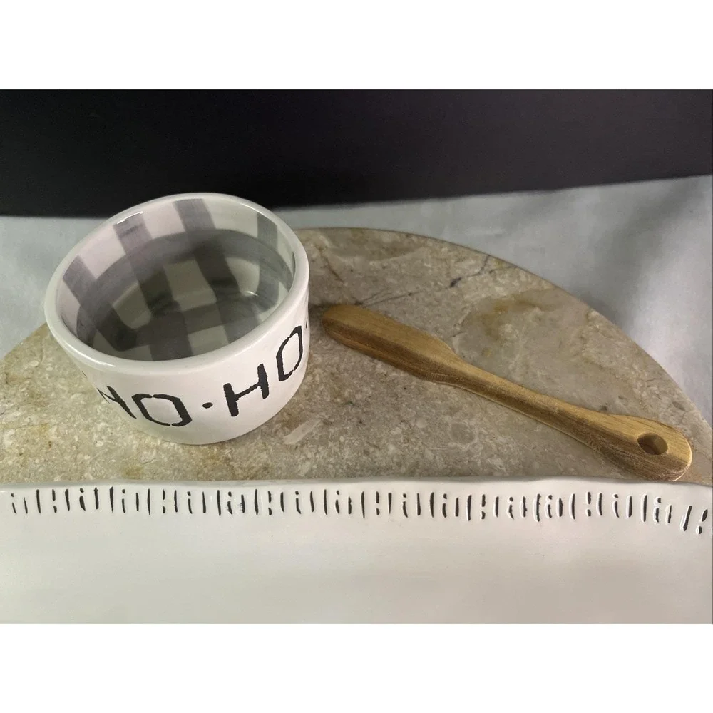 Mud Pie Holiday  Cheese & Cracker Server Set 3 Pc